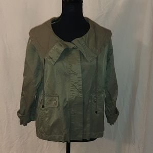 Talbots olive convertible jacket coat 12